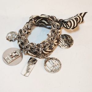 Henri bendel charm bracelet with ribbon closure